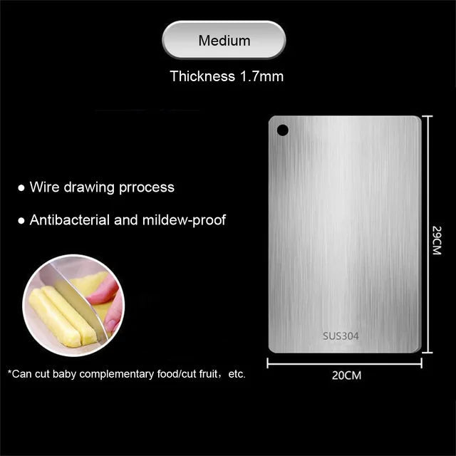 304 Stainless Steel Double-Sided Cutting Board