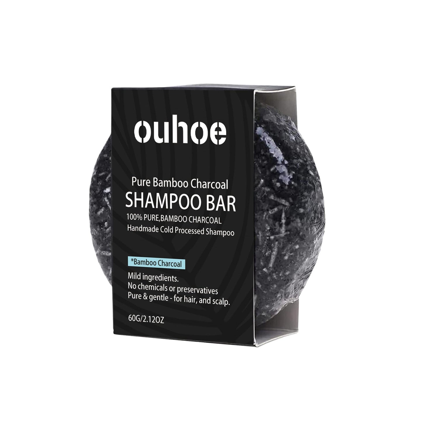 Organic Bamboo Charcoal Shampoo Bar, Deep Cleansing Scalp Strong And Strong Hair Nourishing Repair Improve Dry Shampoo Soap - Korvel