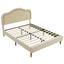Full Size Velvet Upholstered Smart LED Bed Frame with Adjustable Height Headboard,No Box Spring Needed,Easy Assembly,Beige - Korvel