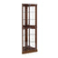 Corner Curio Dispaly Cabinet with Lights, Adjustable Tempered Glass Shelves, Mirrored Back,Walnut(E26 light bulb not included) - Korvel