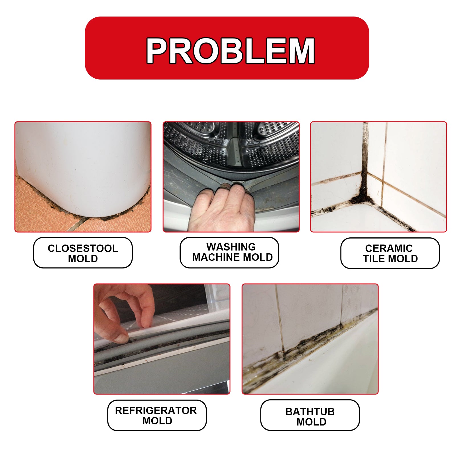 JUE-FISH Mildew Remover Gel Wall Stain Cleaner Kitchen Tile Crevices Mildew Remover Wall Multi-Effect Mildew Inhibitor - Korvel