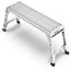 Aluminum Work Platform Large Size Step Stool Folding Portable Work Bench 40" Width Telescopic Feet 22" -27.5" Height Adjustable - Korvel