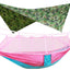 260x140cm Outdoor Double Camping Hammock with Mosquito Net and Rain Fly Tarp Lightweight Parachute Hammocks for Travel Hiking - Korvel