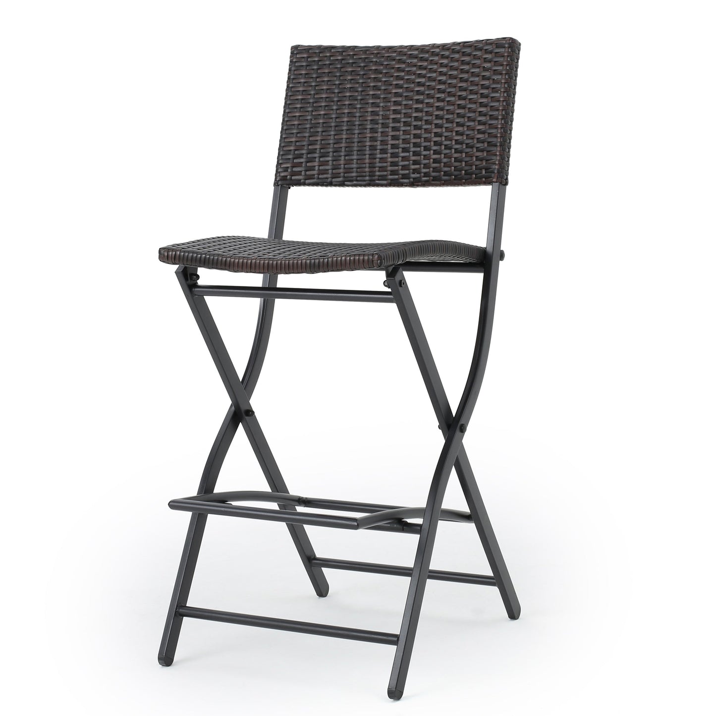 Taburetes de Bar de Wicker para Exterior - Set de 2 Piezas, Multimarrón