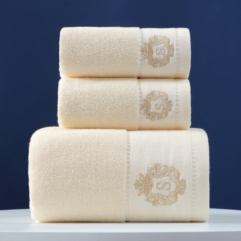 Towel Set Of Pure Cotton Towel Bath Towel Three-Piece Gift Set Xinjiang Cotton - Korvel