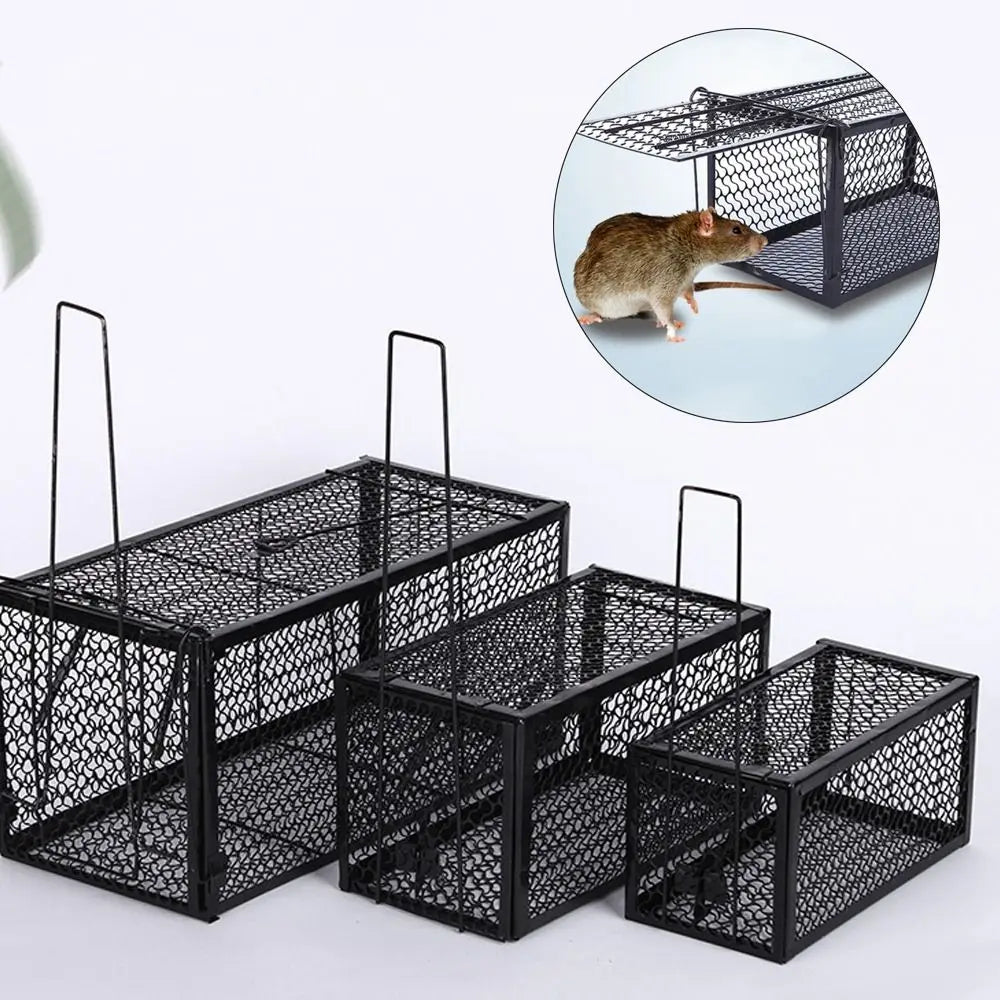Self-locking Trap Catcher Mouse Rat Bait Mice Live Box Mice Trap Cage Household Mouse Catcher  Animal Control Hamster Iron Cage - Korvel