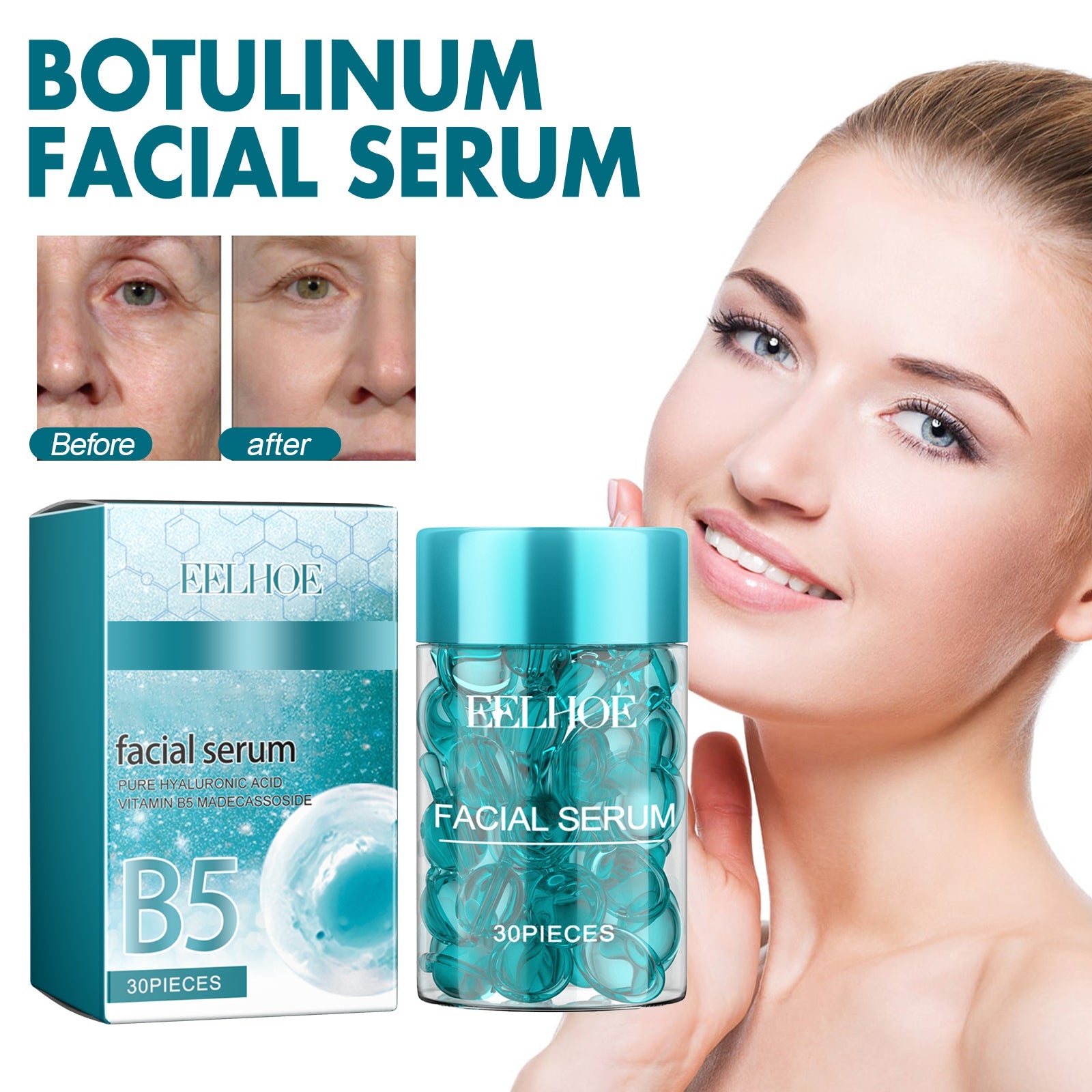 B5 Face Capsule Essence Reduces Fine Lines, Lifts Sagging, Firming And Moisturizing Face - Korvel