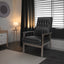 Mid Century Modern Upholstered Accent Chair in Matte Black