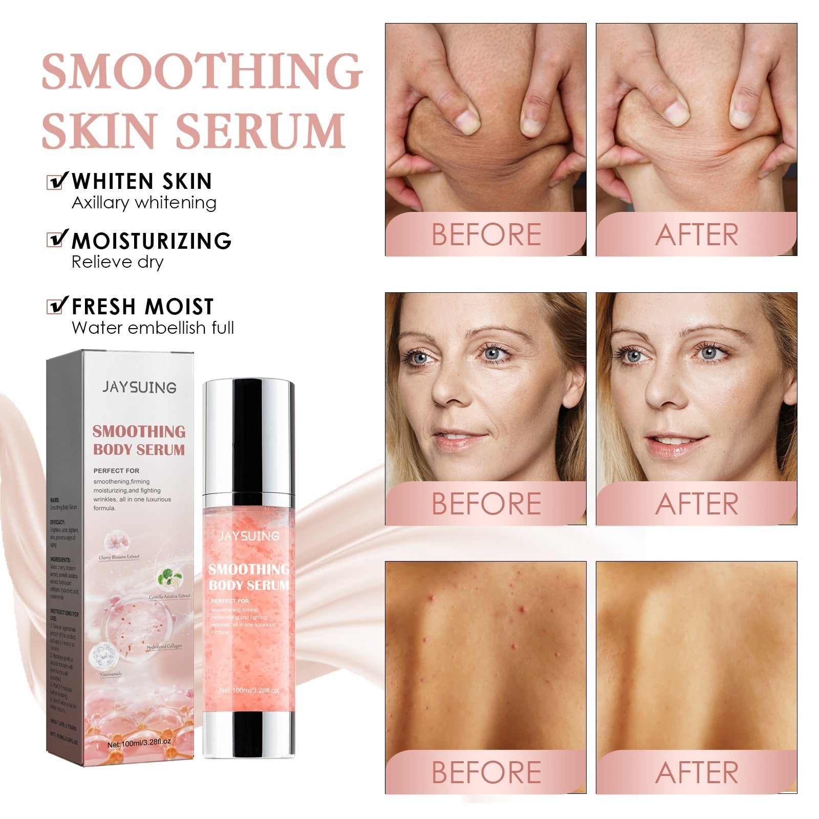 Smoothing Body Serum, Reduces Lines Moisturizes Skin Prevents Dryness And Cracks, And Repairs Skin Serum - Korvel