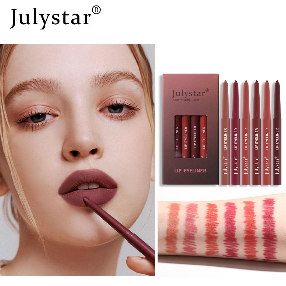 Juego de Lápices Labiales Mate de Terciopelo Impermeables Premium - 6 Piezas