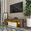Modern Brown and White TV Stand with Quick Assembly