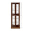 Corner Curio Dispaly Cabinet with Lights, Adjustable Tempered Glass Shelves, Mirrored Back,Walnut(E26 light bulb not included) - Korvel