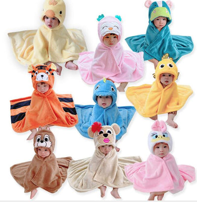 Infant Cartoon Flannel Swaddling Blanket Cloak