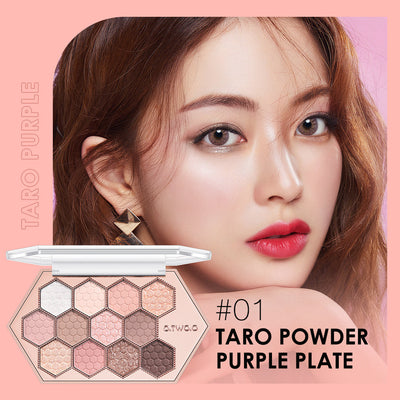 Honeycomb Hexagonal Star Diamond Eyeshadow Palette Taro Powder Honey Earth Eyeshadow Natural Highlight 12 Colors - Korvel