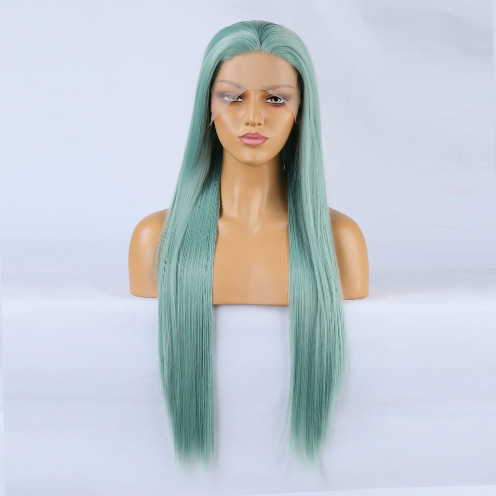Wig Front Big Lace Ladies Chemical Fiber Wig Headgear Lace Wigs Long Straight Hair - Korvel