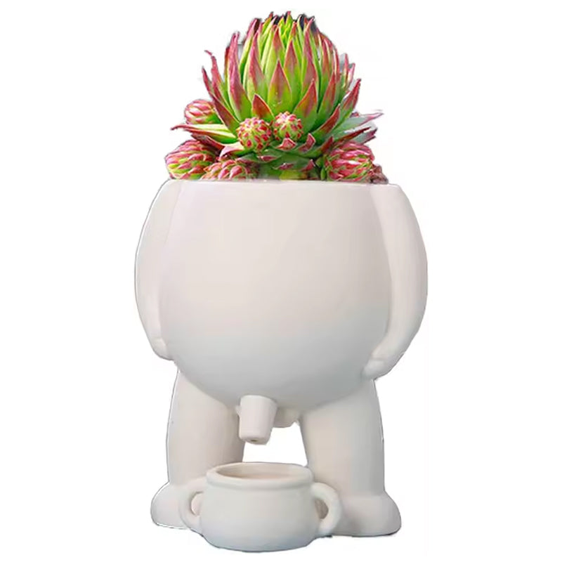 Funny Peeing Vase Planter: A Whimsical Decor Piece for Your Home or Garden. Ideal for Succulents and Makes a Great Novelty Gift! - Korvel
