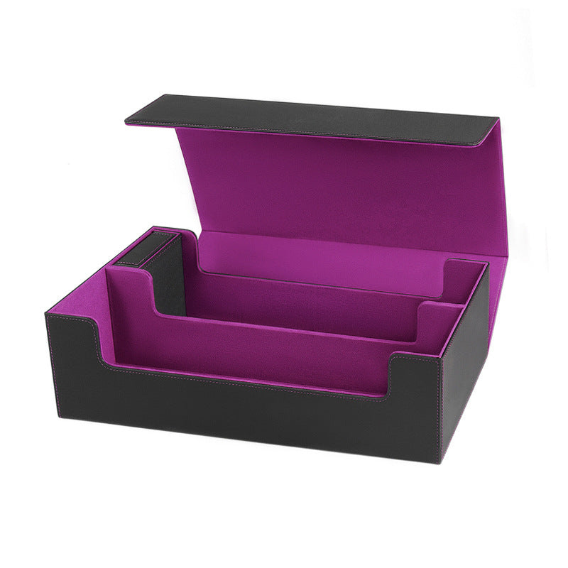 PU Leather Trading Cards Storage Box, holds 600+ cards, for Magic Game Cards, with magnetic closure and for commander decks - Korvel
