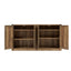 65-Inch Rustic Oak Color Faux Rattan Sideboard, Barn Door Rustic Style Sideboard, Living Room, Entryway, Bedroom - Korvel