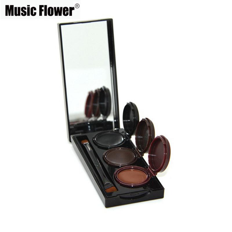 Music Flower Brand Makeup Eyeliner Gel & Eyebrow Powder Palette Waterproof Lasting Smudgeproof Cosmetics Eye Brow Enhancers - Korvel