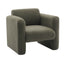 Modern style chair with sheepskin Sherpa fabric soft cushion, comfortable armchair, soft with backrest and pillow, seaweed green - Korvel