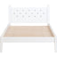 Elegant Twin Bed with Button-Decorated Headboard in White