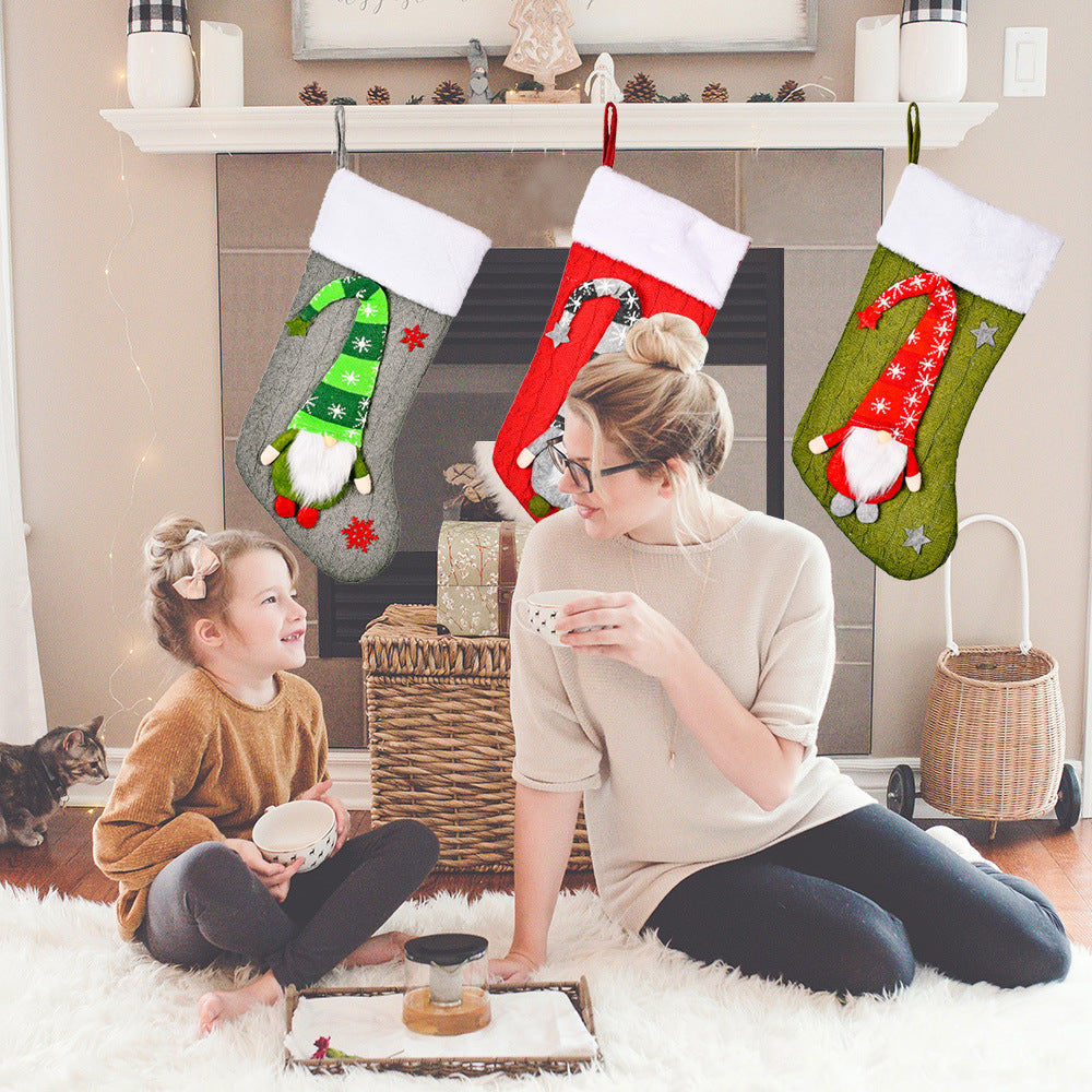 Chaussettes de Noël en tricot Rudolf pour une décoration festive