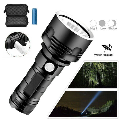 New P50 Strong Light Fixed Focus Flashlight Power Display USB Charging Outdoor Lighting Strong Light Flashlight - Korvel