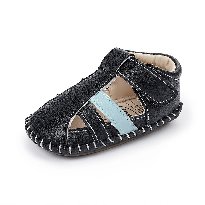 Stitched Baby Sandals with Rubber Sole for First Steps