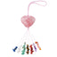Pink Crystal Love Pendant Pink Crystal Original Stone Heart shaped Peach Heart Colorful Crushed Stone Tassel Pendant - Korvel