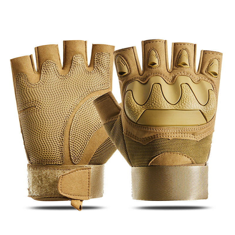 Tactical half-finger gloves men's soft shell protective microfiber special forces military fans sports cycling outdoor - Korvel