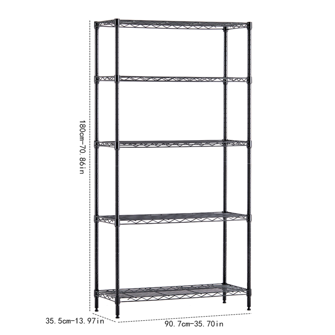 Unité de rangement en métal fil ajustable - Noir