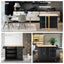 Kitchen Island & Kitchen Cart Mobile Kitehcn Island with Extensible Rubber Wood Table Top - Korvel