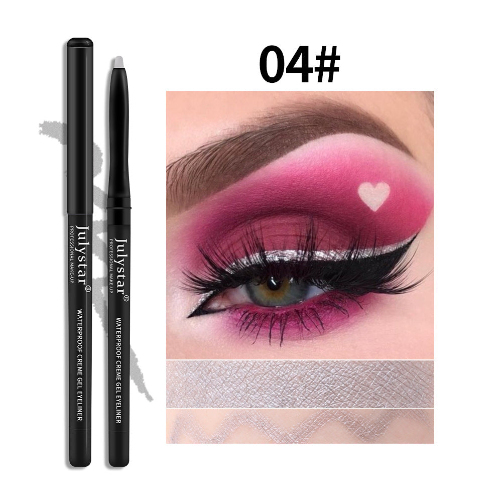 White Eyeliner Pencil Color Eyeliner Cream Not Easy To Smudge Waterproof Oil-Proof Slim Eyeliner Gel Pencil - Korvel