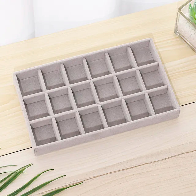 Plush jewelry storage box jewelry box rings earrings bracelets necklaces storage display shelf - Korvel