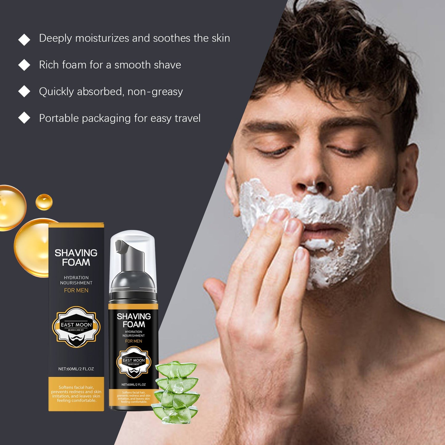 Hydratant doux pour les poils du visage pour hommes