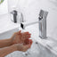 Black square single hole cold and hot countertop basin sink chrome faucet - Korvel