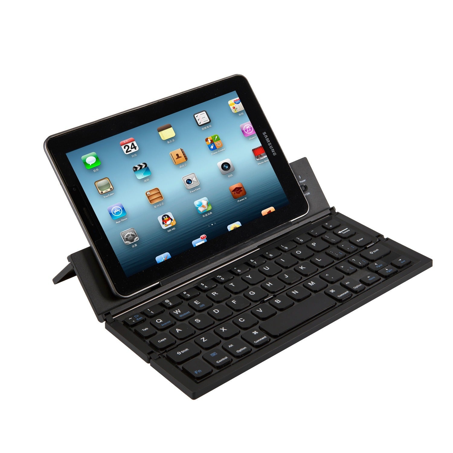 Mini blue tooth foldable pc keyboard portable notebook three fold keyboard for business laptop pad computer - Korvel