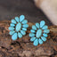 Boucles d'oreilles en forme de fleur en turquoise artificiel élégantes