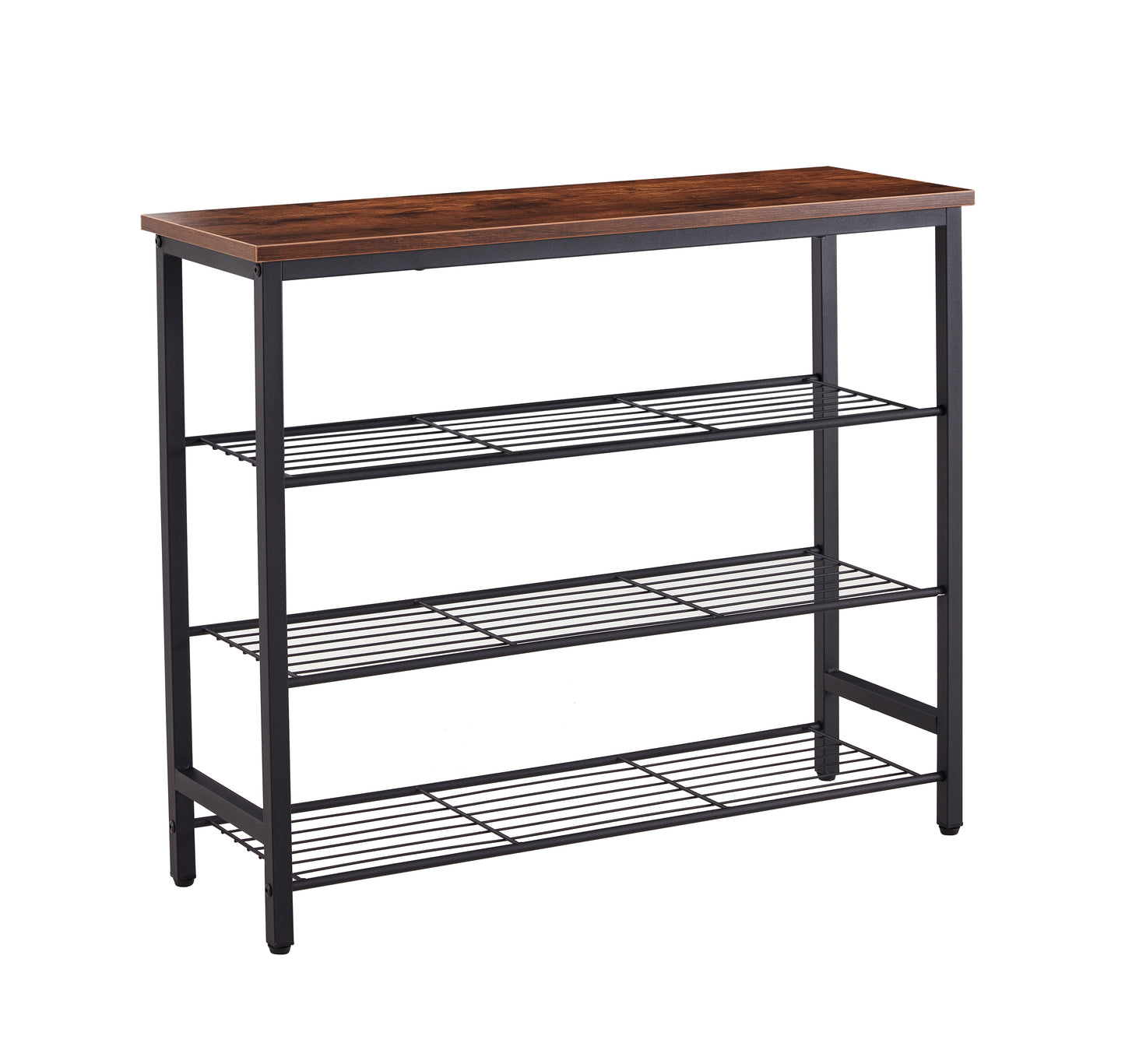 DN 4-Tier Metal Shoe Rack, Modern Multifunctional Shoe Storage Shelf with MDF Top Board, 1 pc per carton - Korvel
