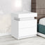 Modern white Nightstand With 2 Storage Drawers,Led Lights, End Table For Bedroom Furniture - Korvel