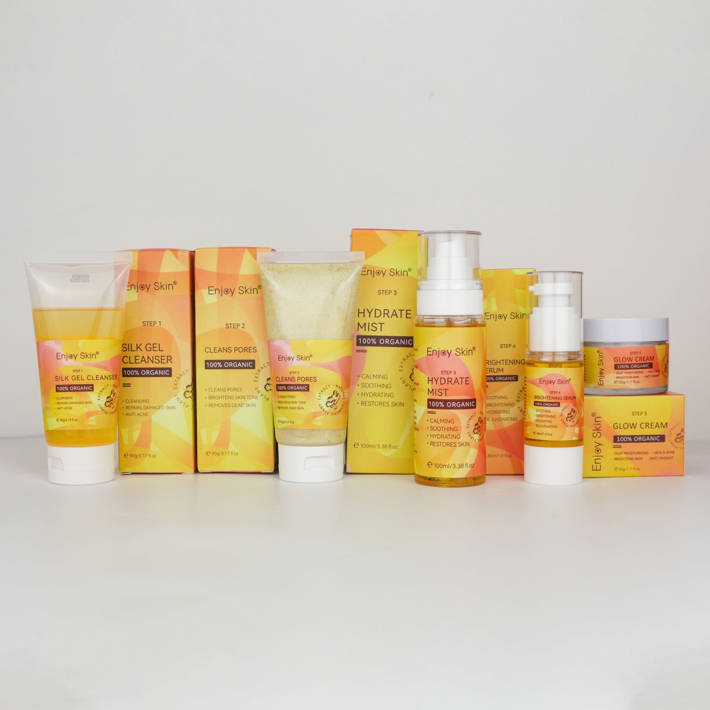 5pcs Natural Organic Vegan Facial Anti Acne Serum Skincare Cream Face Care Whitening Tumeric Skin Care Set - Korvel