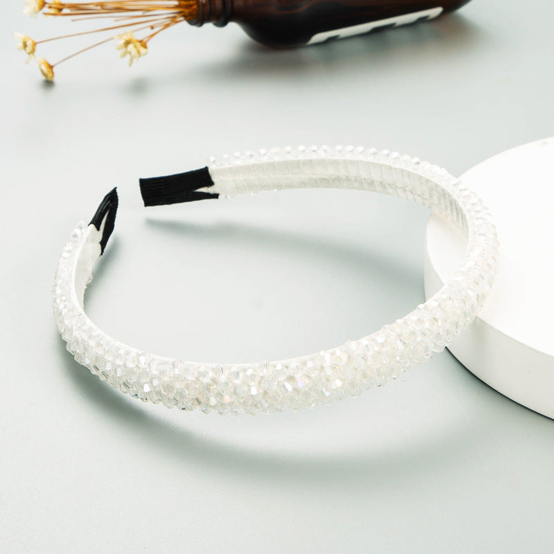 Fish Line Braided String Crystal Hair Band Korean Temperament Senior Sense Wash Face Headband - Korvel