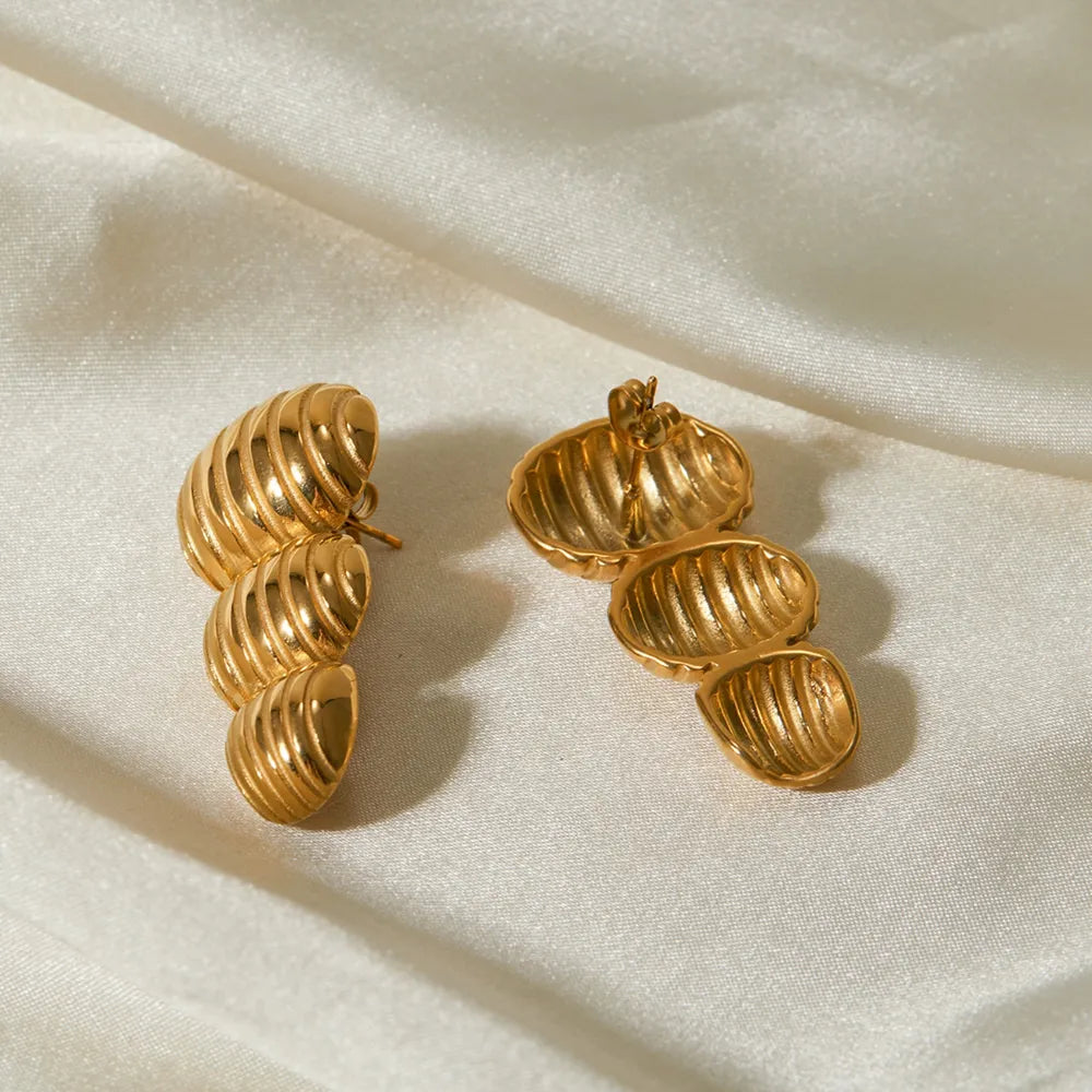 Pendientes de Aro Geométricos de Acero Inoxidable Elegantes