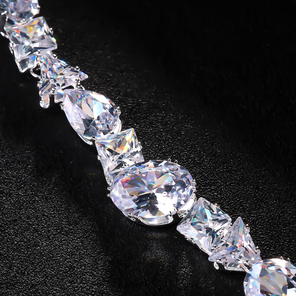Simple necklace earring set bride's wedding jewelry set fashionable and versatile accessories - Korvel