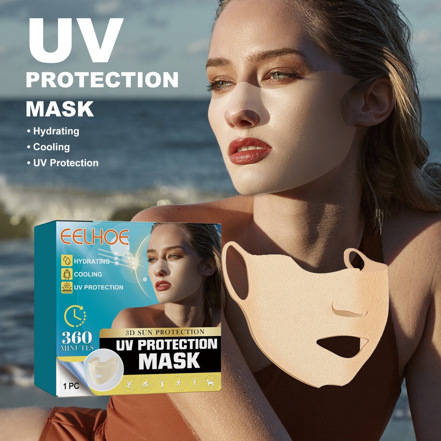Uv Protective Mask Protective Mask For Summer Outdoor Repair Facial Skin Hydrating Protection - Korvel