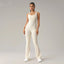 Horn yoga jumpsuit beautiful back elastic body shaping fitness suit tight fitting vest sportswear for women - Korvel
