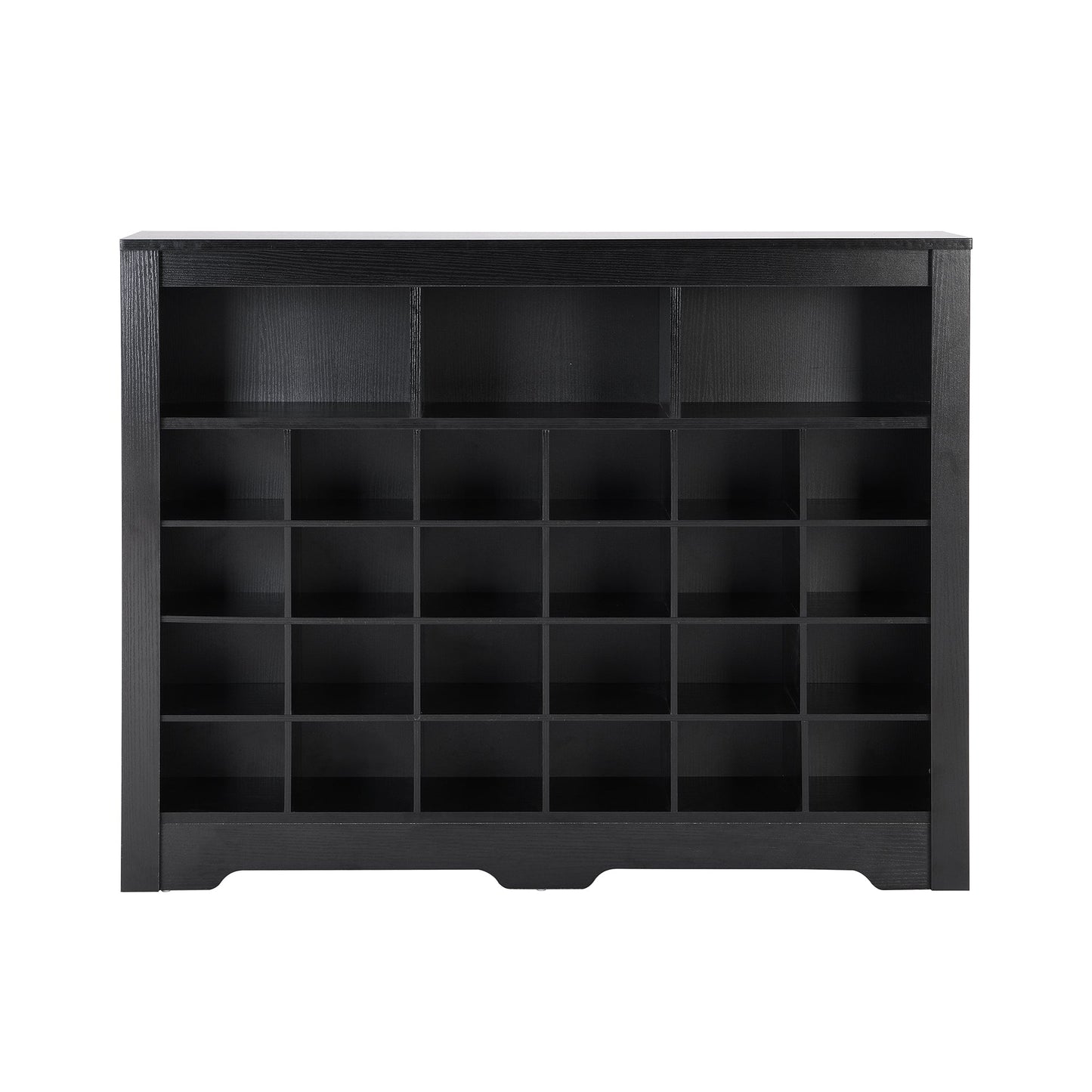ONTREND Sleek Design 24 Shoe Cabinet - Modern Black Organizer