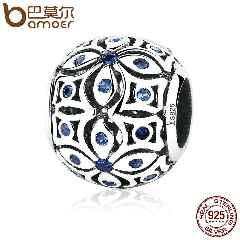 Charm de Plata Esterlina 925 BAMOER con Cristales Azules