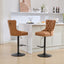 Vintage PU rotating bar stool, seat height adjustable from 25-33 inches, modern bar stool (orange, 2-piece set) - Korvel