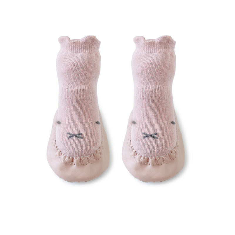 Baby Floor Shoes And Socks Soft Bottom Mid-Tube To Prevent Korean Style Super Cute Cartoon Baby Toddler Socks Shoes - Korvel